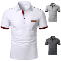 Męska koszulka Polo koszula męska koszulka Polo z krótkim rękawem koszulka Polo w kontrastowych kolorach nowa odzież letnia Streetwear moda codzienna męska topy 5